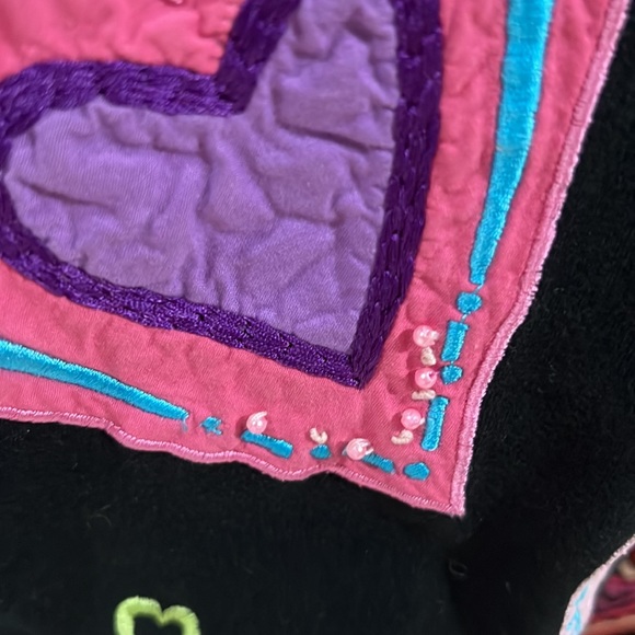 Michael Simon embroidered heart design cotton-cropped cardigan -Large- VG cond. - Picture 8 of 10